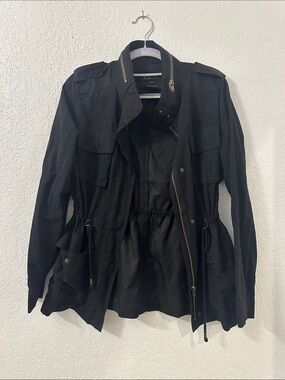 Endless Love Black Cinch-Waist Utility Jacket
